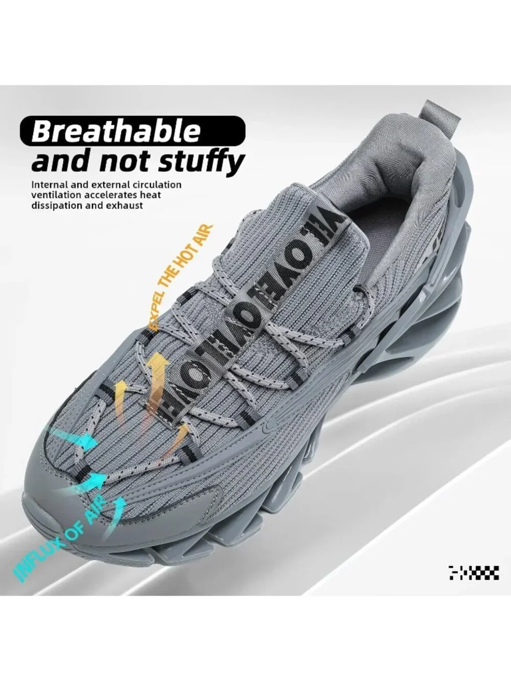 Men's Grey Walking Shoes Casual Fashion Lace Up Blade Tennis Running Sneakers